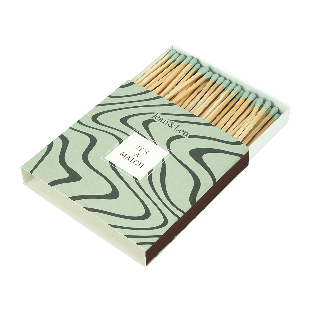Jean&Len Streichhölzer Box, 60 Stk, 10,7 x 10,5 x 1,8 cm Produktansicht Vorne