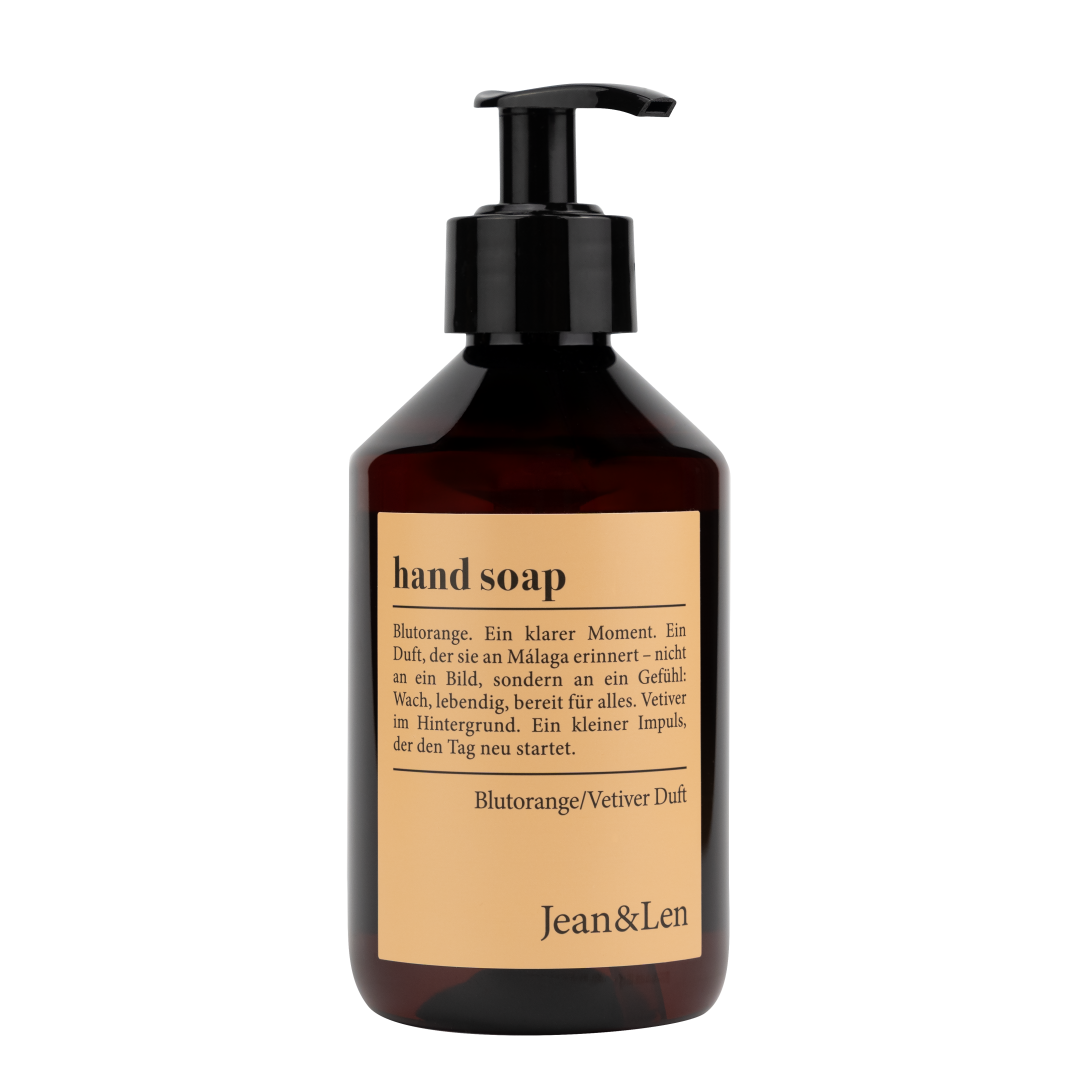 Jean&Len Hand Soap Blutorange/Vetiver Produktansicht Vorne