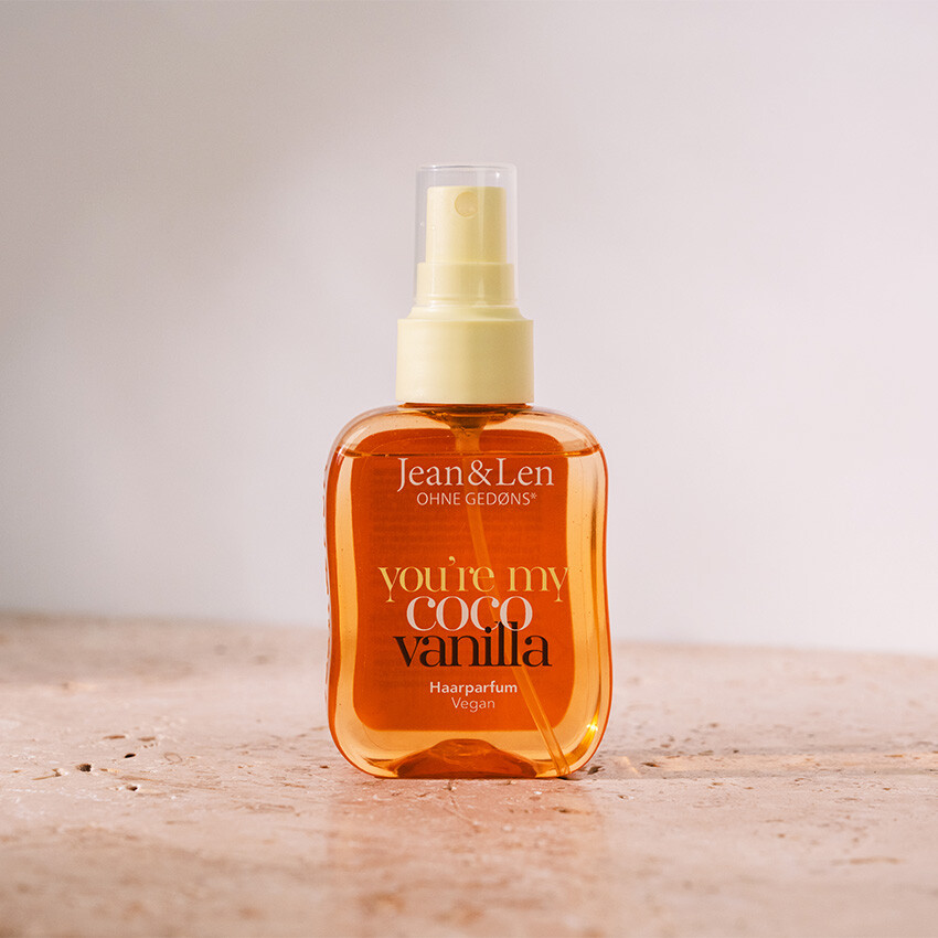 Vanilla/coconut hair perfume for long-lasting freshness and care