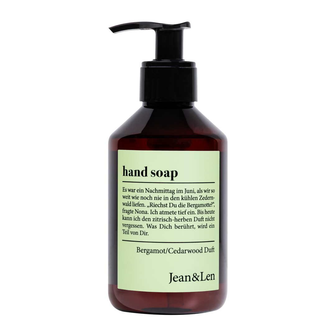 Jean&Len Hand Soap Bergamot/Cedarwood, 250 ml Produktansicht Vorne