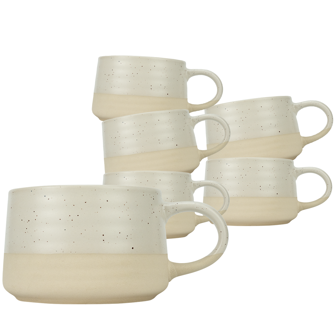 Jean&Len Tasse, Keramik, off-white, 400 ml, 6er Set Produktansicht Vorne