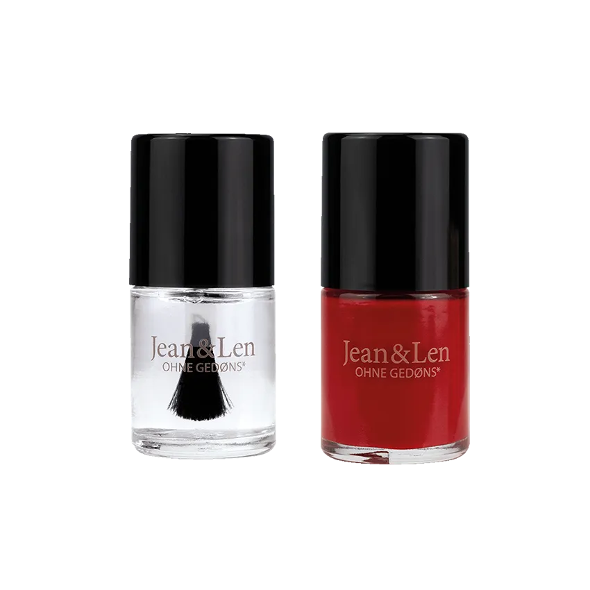 Plant-based Nail Polish Duo Transparent Star & Tropical Red, 24ml