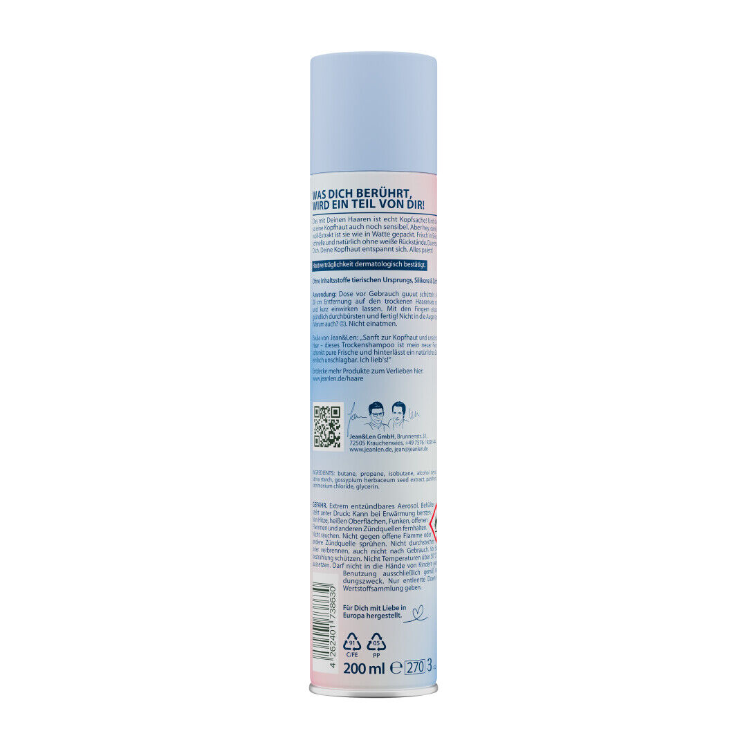 Jean&Len Trockenshampoo my sensitive secret, 200 ml Produktansicht Hinten