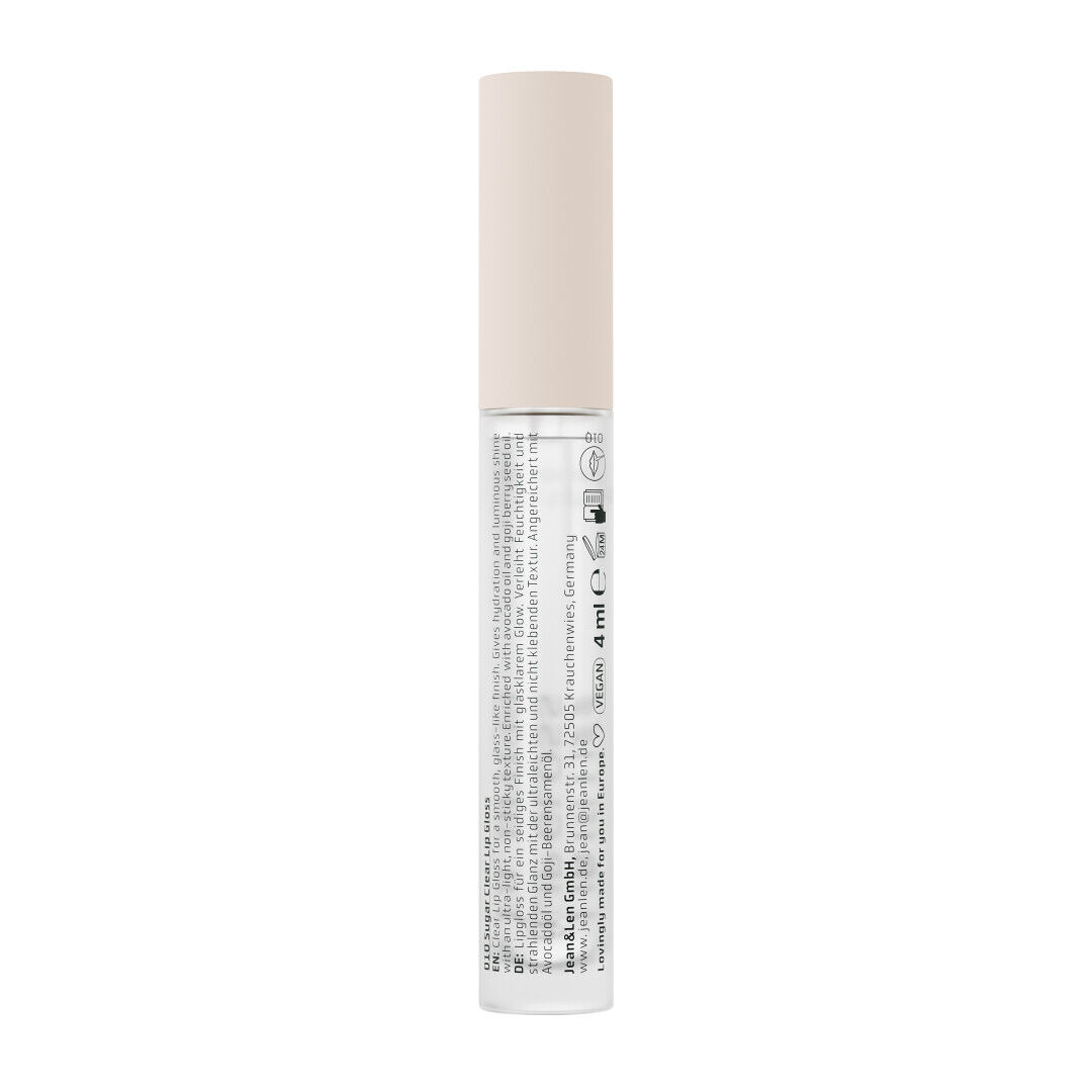 Jean&Len The Glass Drip Lip Gloss 010 Sugar Clear, 4 ml Produktansicht Hinten