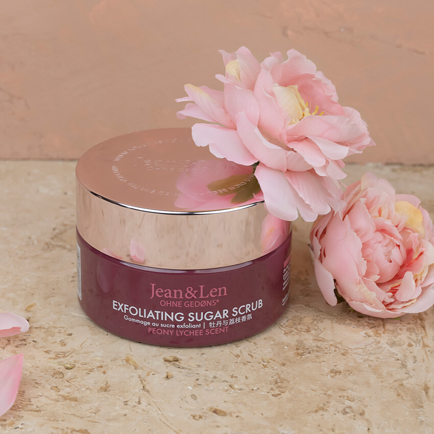 Jean&Len Sugar Scrub Peony/Lychee INT, 250 g Moodshot 1 2