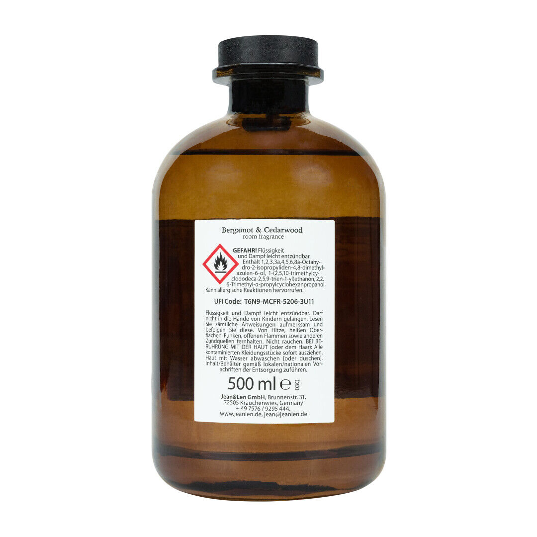 Jean&Len Scented Room Diffusor Bergamot/Cedarwood, 500 ml Produktansicht Hinten