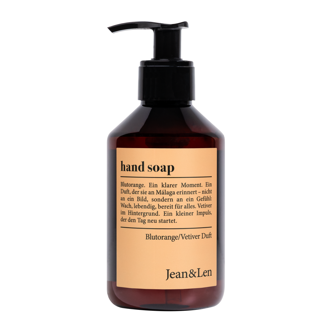 Jean&Len Hand Soap Blutorange/Vetiver Produktansicht Vorne