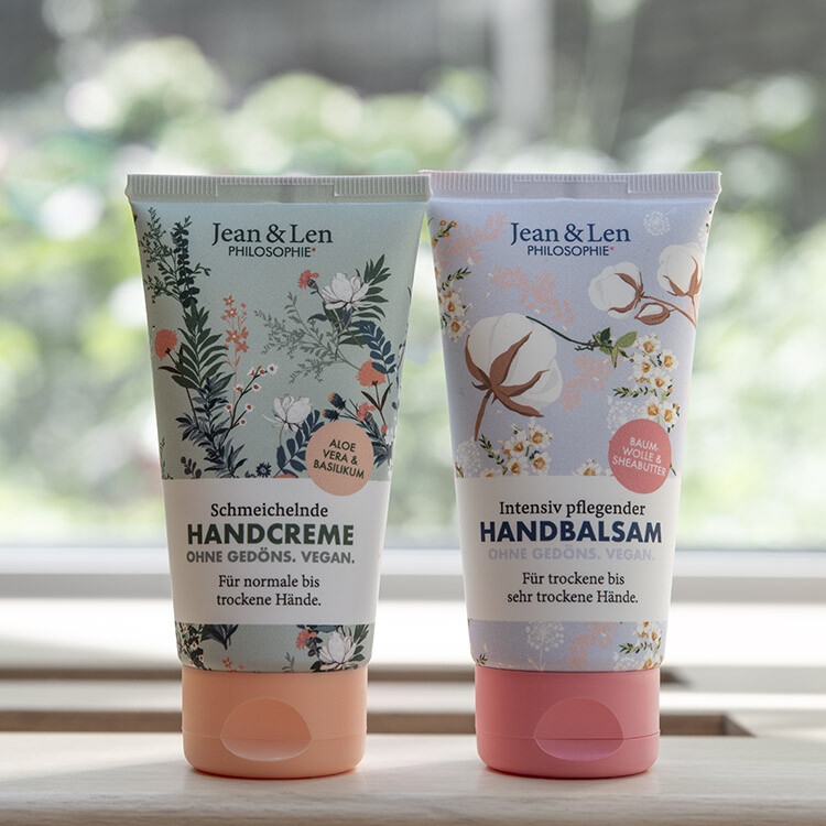 Jean&Len Intensiv pflegender Handbalsam für sehr trockene Hände - Handpflege mit Baumwolle & Sheabutter Moodshot 4