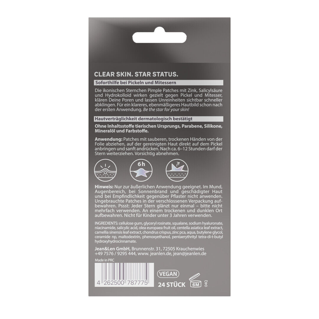 Jean&Len Anti Pickel Patches, zinc about it Produktansicht Hinten
