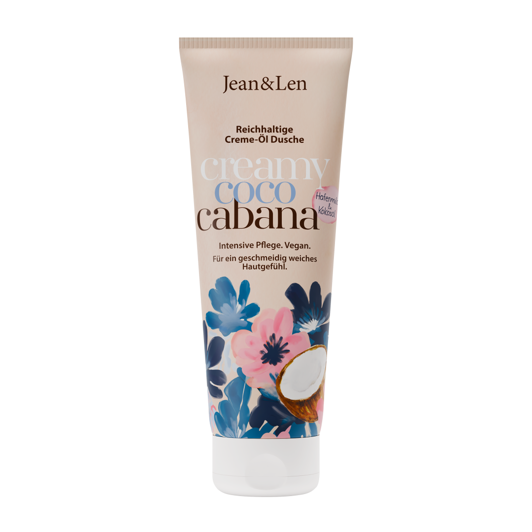 Jean&Len Creme-Öl Dusche Hafermilch/Kokosöl Produktansicht Vorne