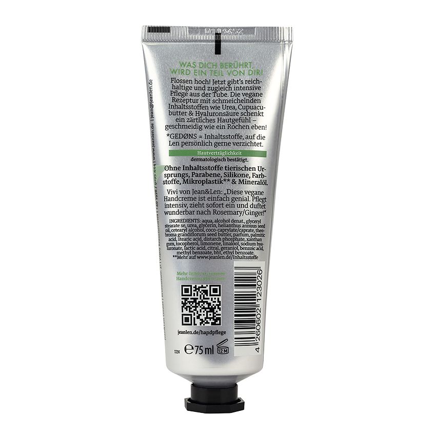 Urea Handcreme sehr geile Handcreme Rosemary/Ginger | Jean&Len Urea Handcreme sehr geile Handcreme Rosemary/Ginger | Jean&Len