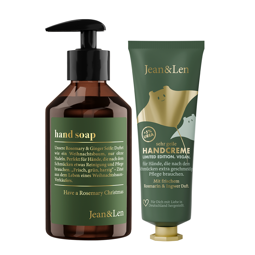 Jean&Len Christmas Limited Edition Set Handseife + Handcreme  Produktansicht Vorne