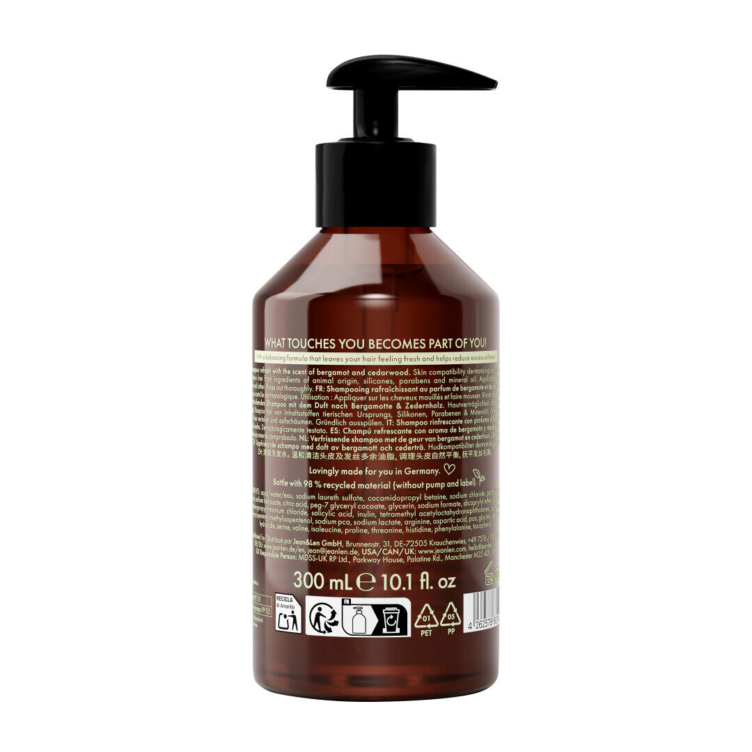 Jean&Len Shampoo Bergamot/Cedarwood, 300 ml Produktansicht Hinten