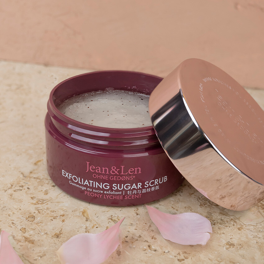 Jean&Len Sugar Scrub Peony/Lychee INT, 250 g Moodshot 1 1