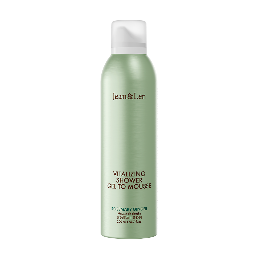 Jean&Len Shower Gel to Mousse Rosemary/Ginger, 200ml Produktansicht Vorne