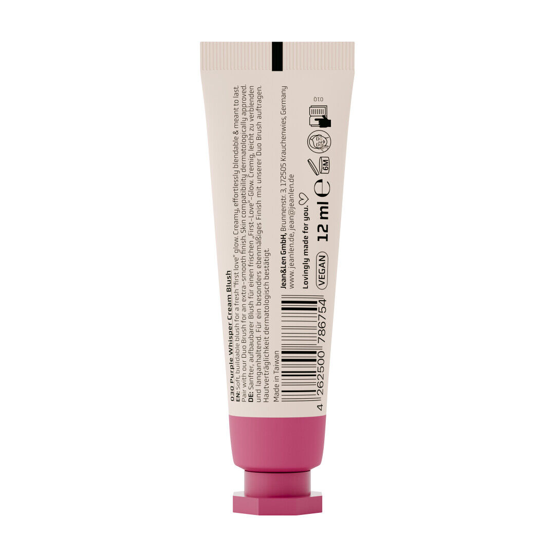 Jean&Len The First Crush Cream Blush 030 Purple Whisper, 12 ml Produktansicht Hinten