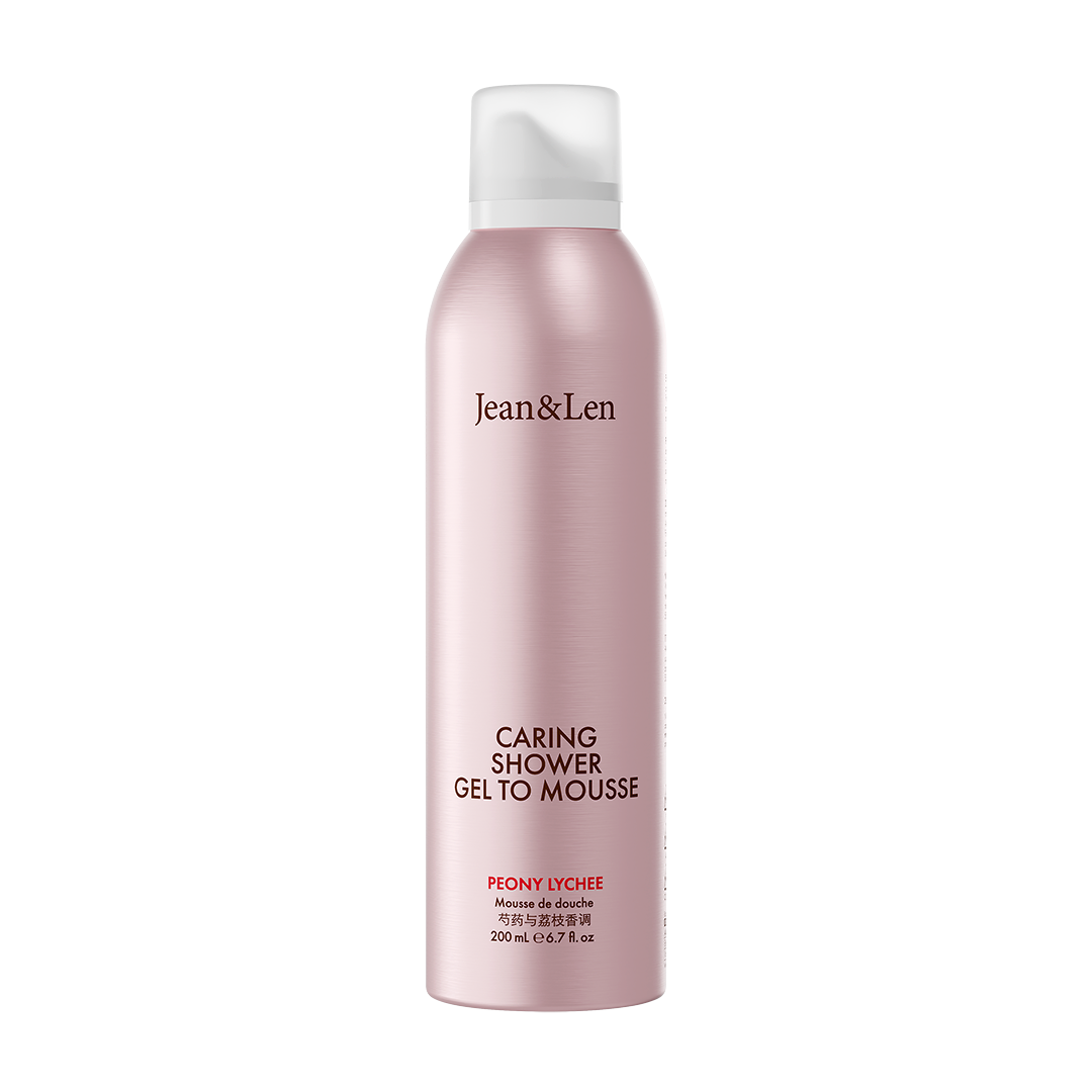 Jean&Len Shower Gel to Mousse Peony/Lychee, 200ml Produktansicht Vorne