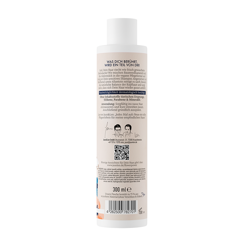 Jean&Len Sensitive Shampoo Hafermilch/Baumwolle, 300 ml Moodshot 1