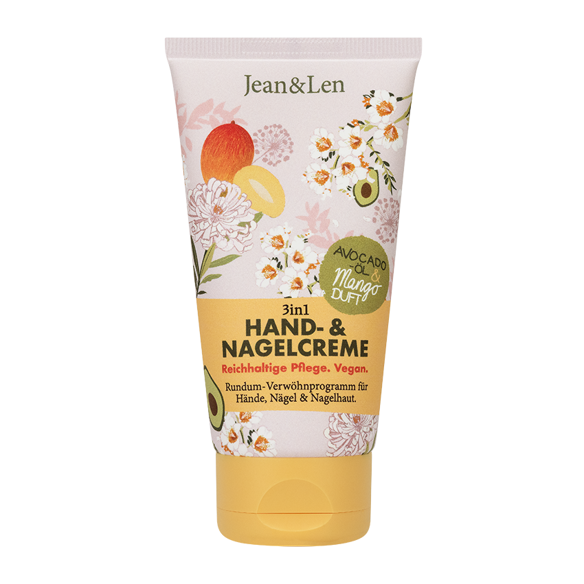 Jean&Len Hand-& Nagelcreme Mango/Avocado, 75 ml Produktansicht Vorne