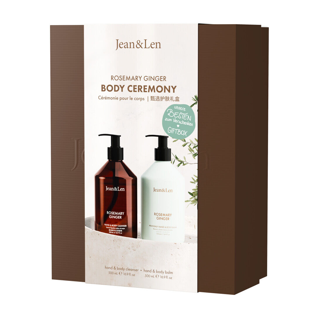 Jean&Len Body Ceremony Rosemary/Ginger Produktansicht Kartonage