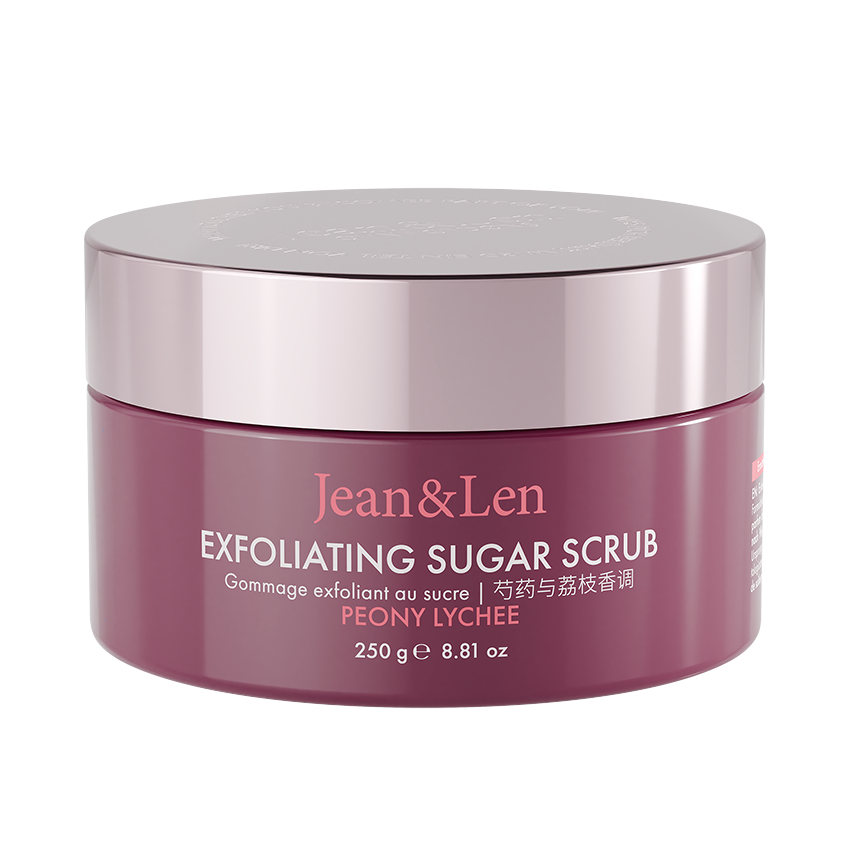 Jean&Len Sugar Scrub Peony/Lychee INT, 250 g Produktansicht Vorne