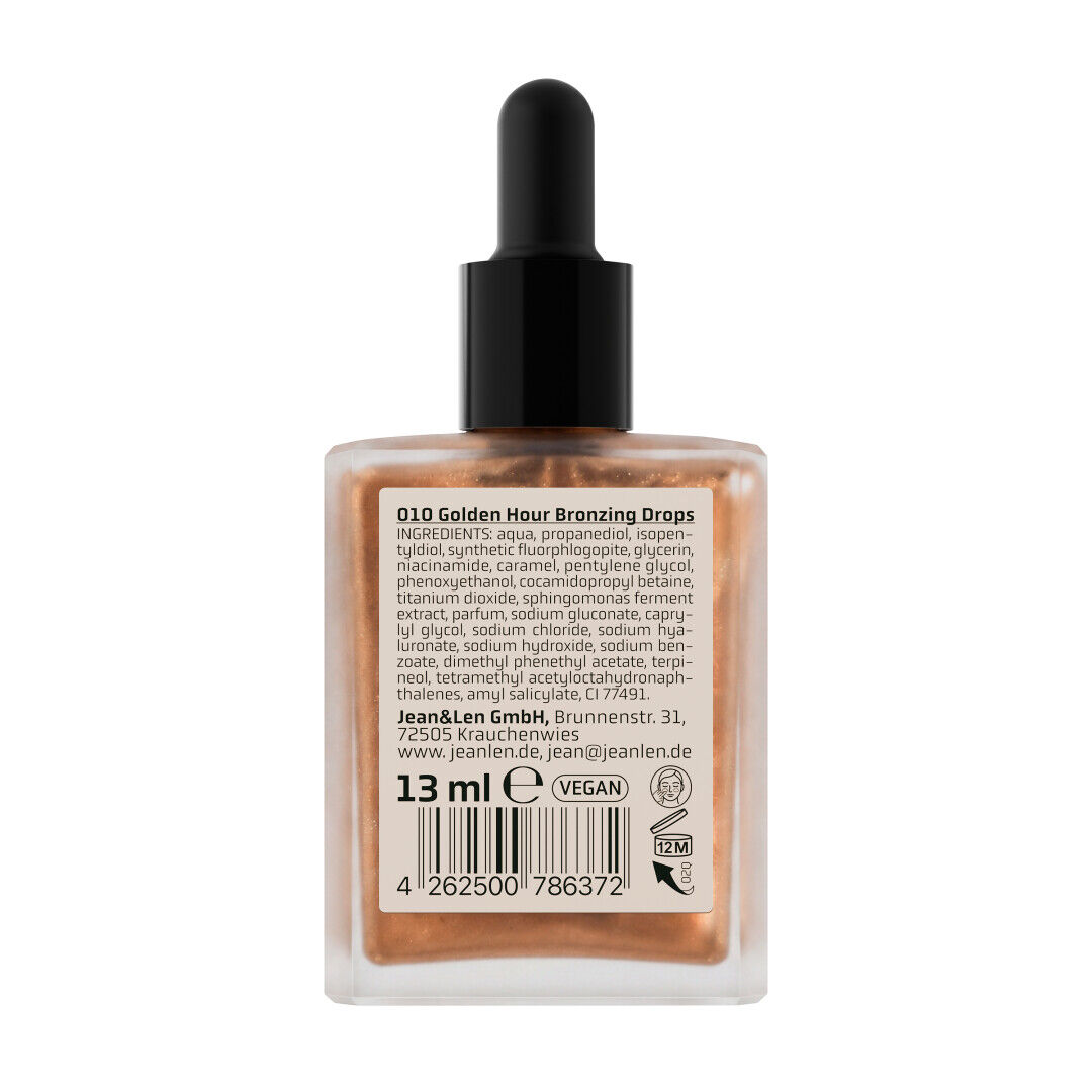 Jean&Len The Liquid Glow Bronzing Drops 010 Golden Hour, 13 ml Produktansicht Hinten