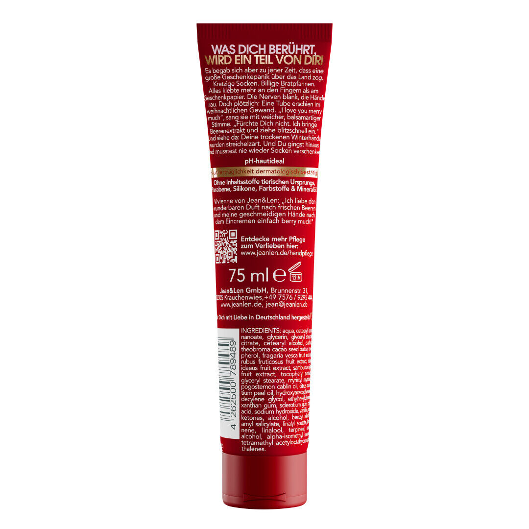 Jean&Len Handcreme I Love You Merry Much, 75ml Produktansicht Hinten