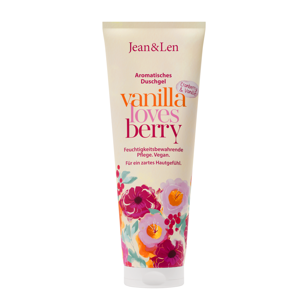 Jean&Len Duschgel Cranberry/Vanille, 250 ml Produktansicht Vorne
