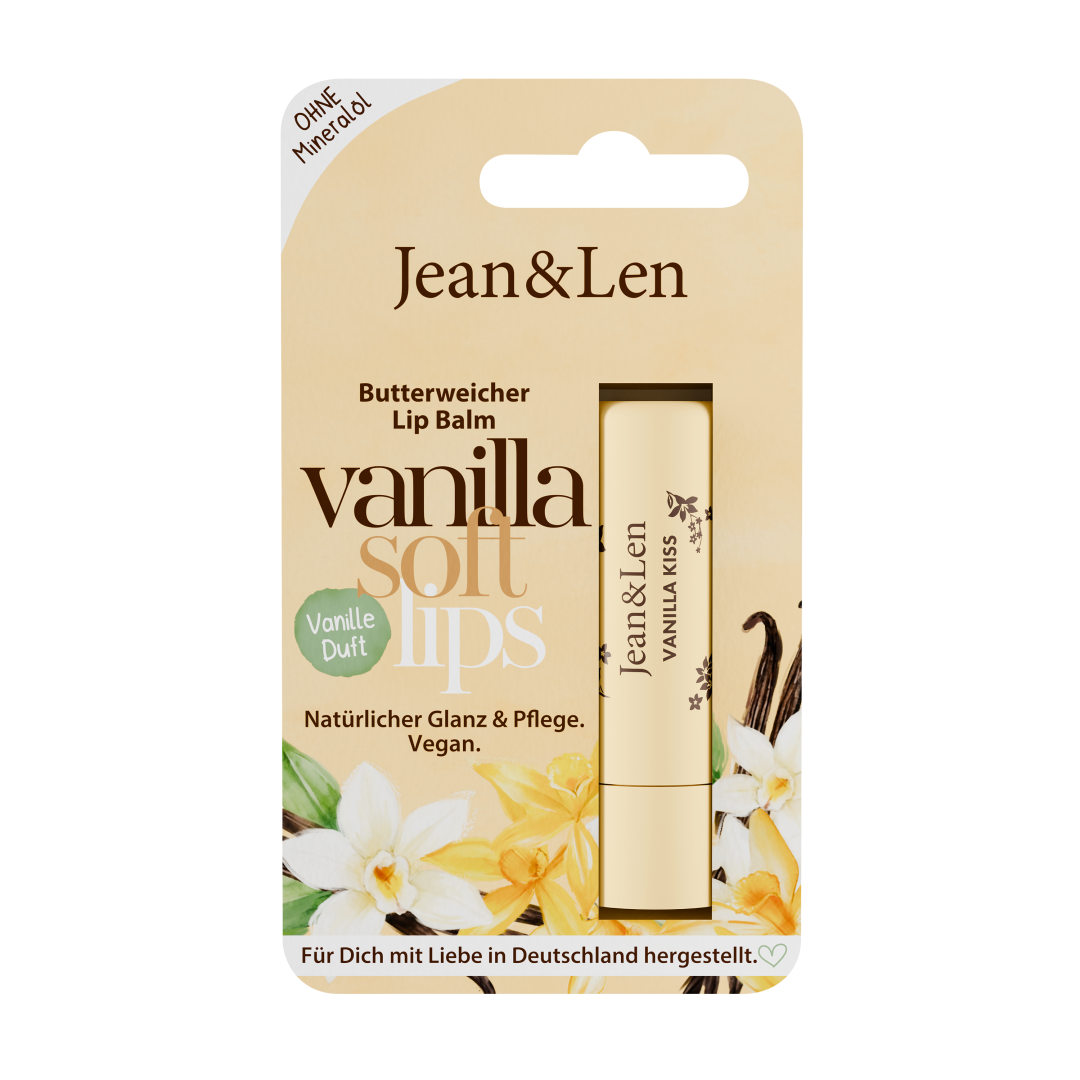 Jean&Len Lip Balm Vanille, 4,8 g Produktansicht Vorne