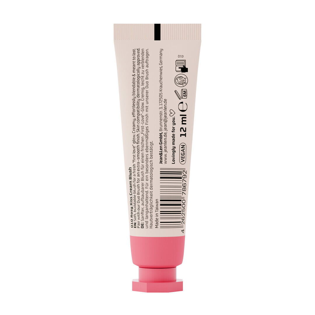 Jean&Len The First Crush Cream Blush 010 Rosy Kiss, 12 ml Produktansicht Hinten