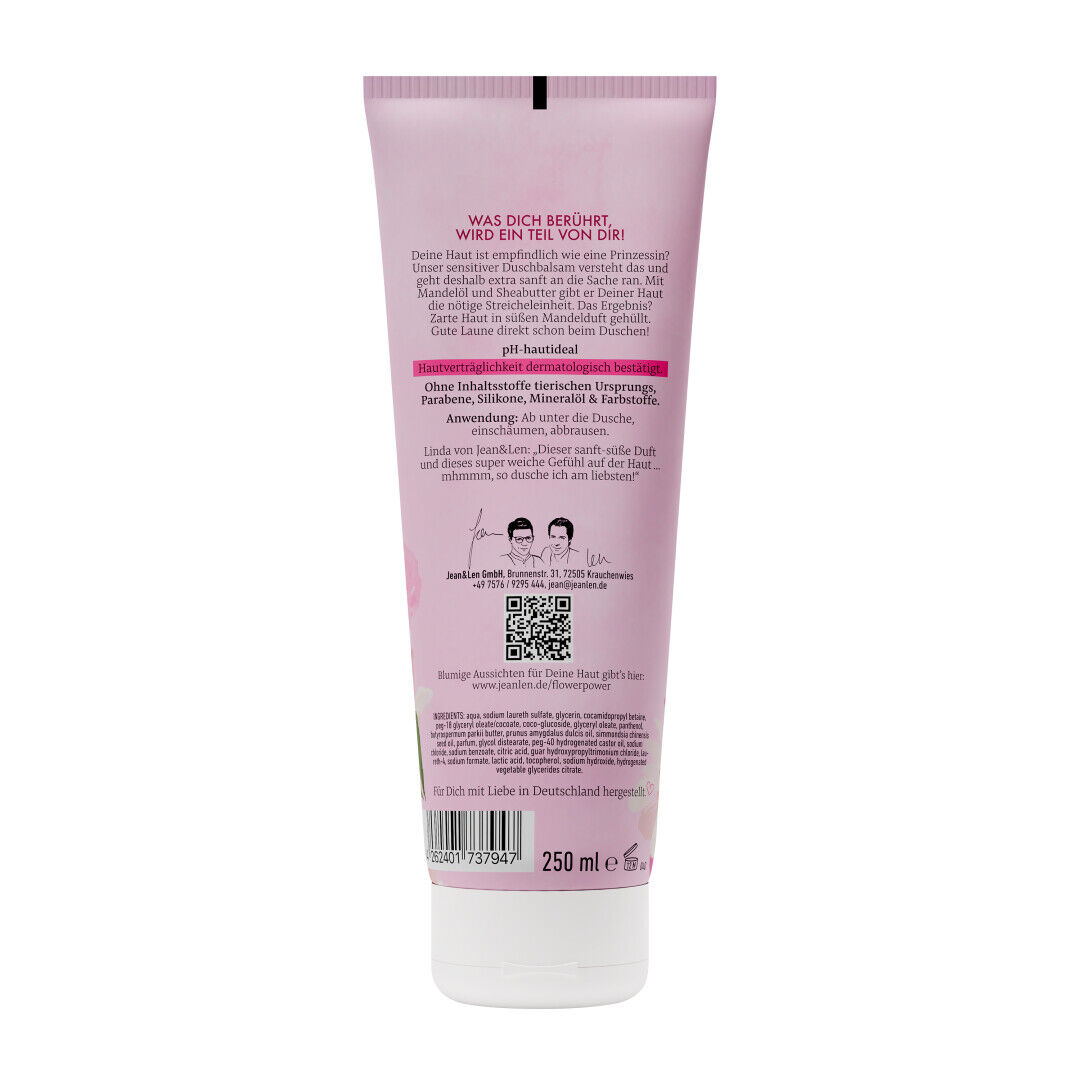 Jean&Len Duschbalsam Mandelöl/Sheabutter, 250 ml Produktansicht Hinten