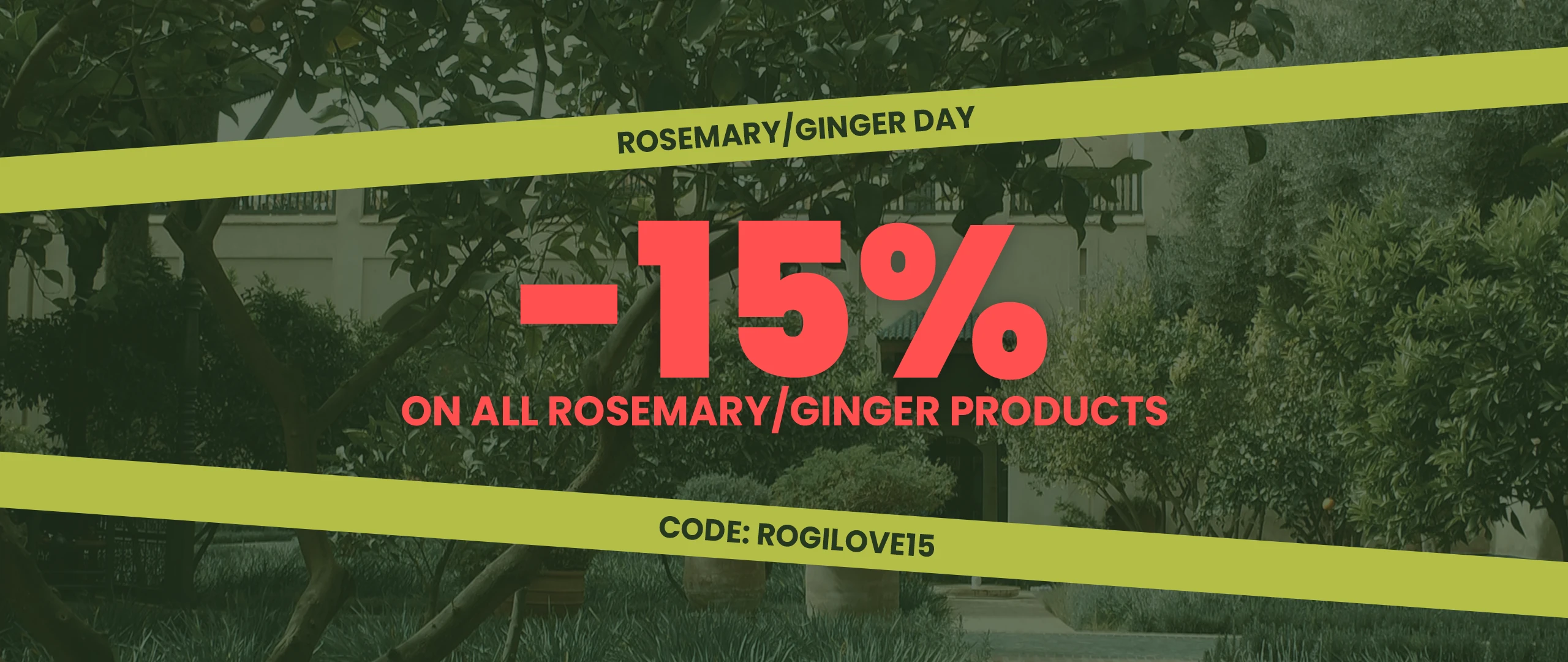 Rosemary Ginger Day -15% on all Rosemary/Ginger products with the code ROGILOVER15