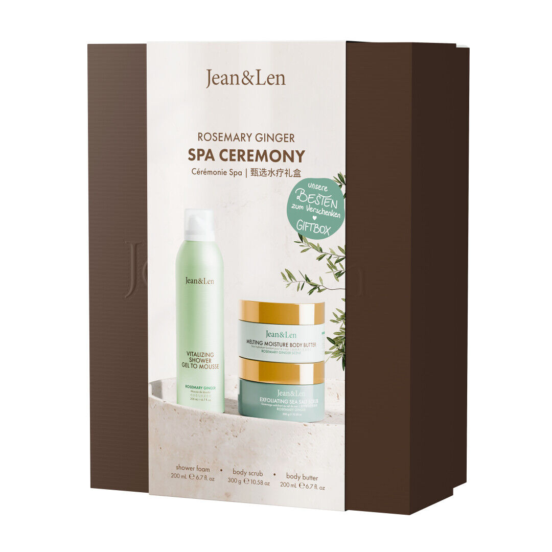 Jean&Len Spa Ceremony Giftbox Rosemary/Ginger Produktansicht Kartonage
