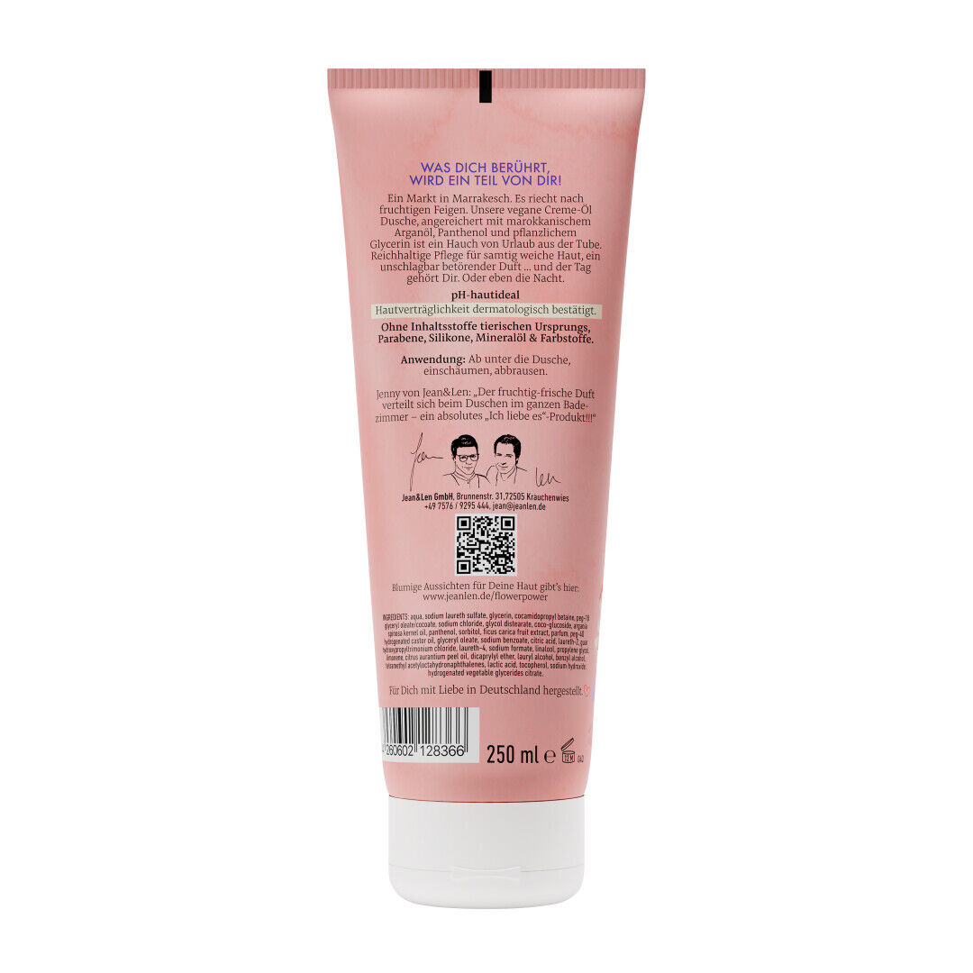 Jean&Len Verwöhnende Creme-Öl Dusche Arganöl/Feige, 250 ml Produktansicht Hinten