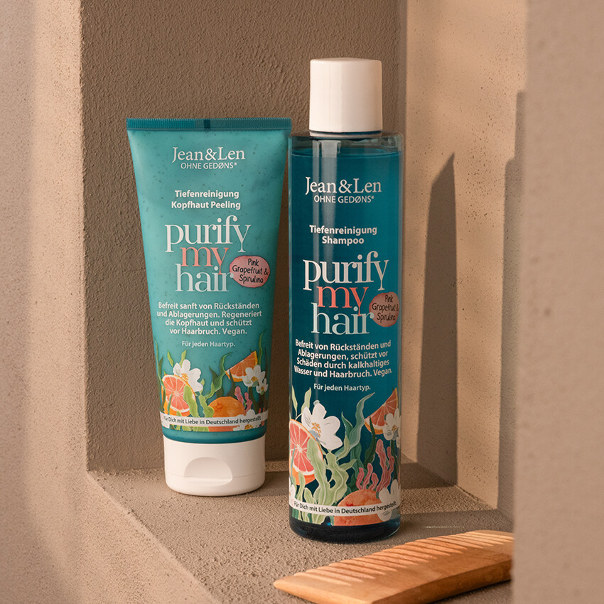 Jean&Len Kopfhaut Peeling Pink Grapefruit/Spirulina, 200 ml Moodshot 1 3