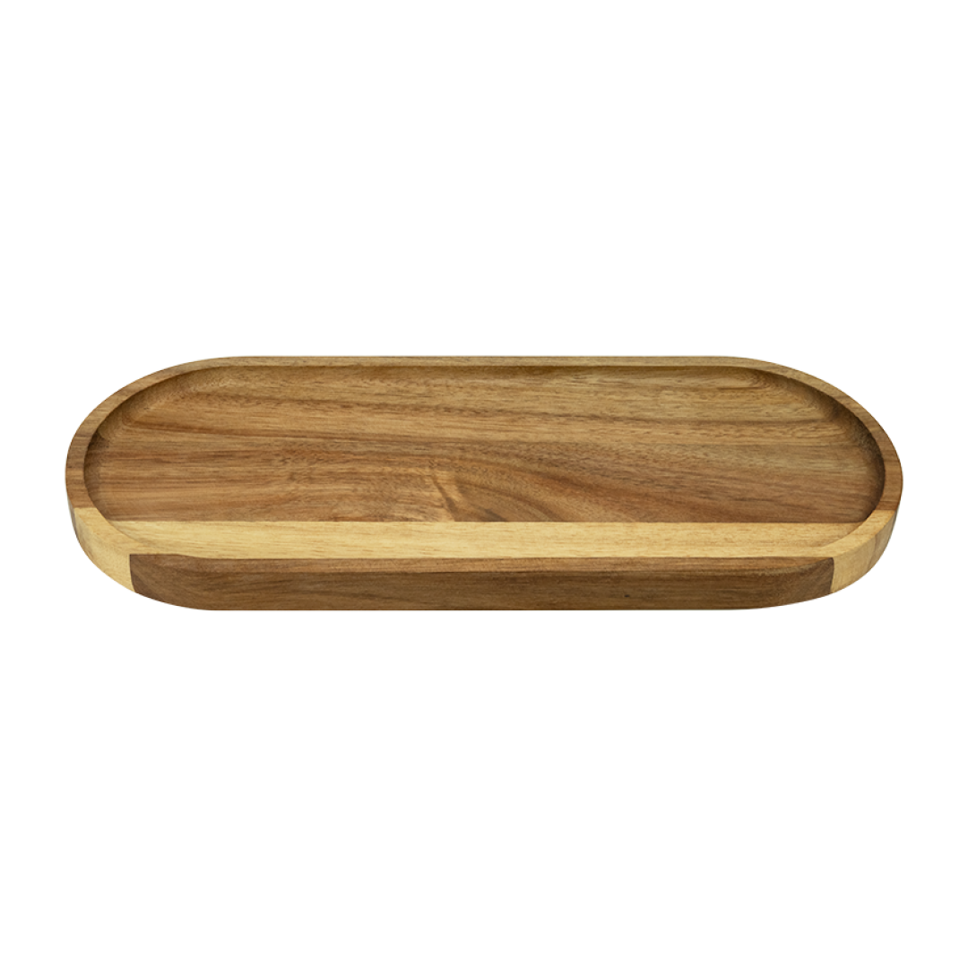Jean&Len Holz Tray, Akazienholz, 30 x 12 x 1,8 cm Produktansicht Vorne
