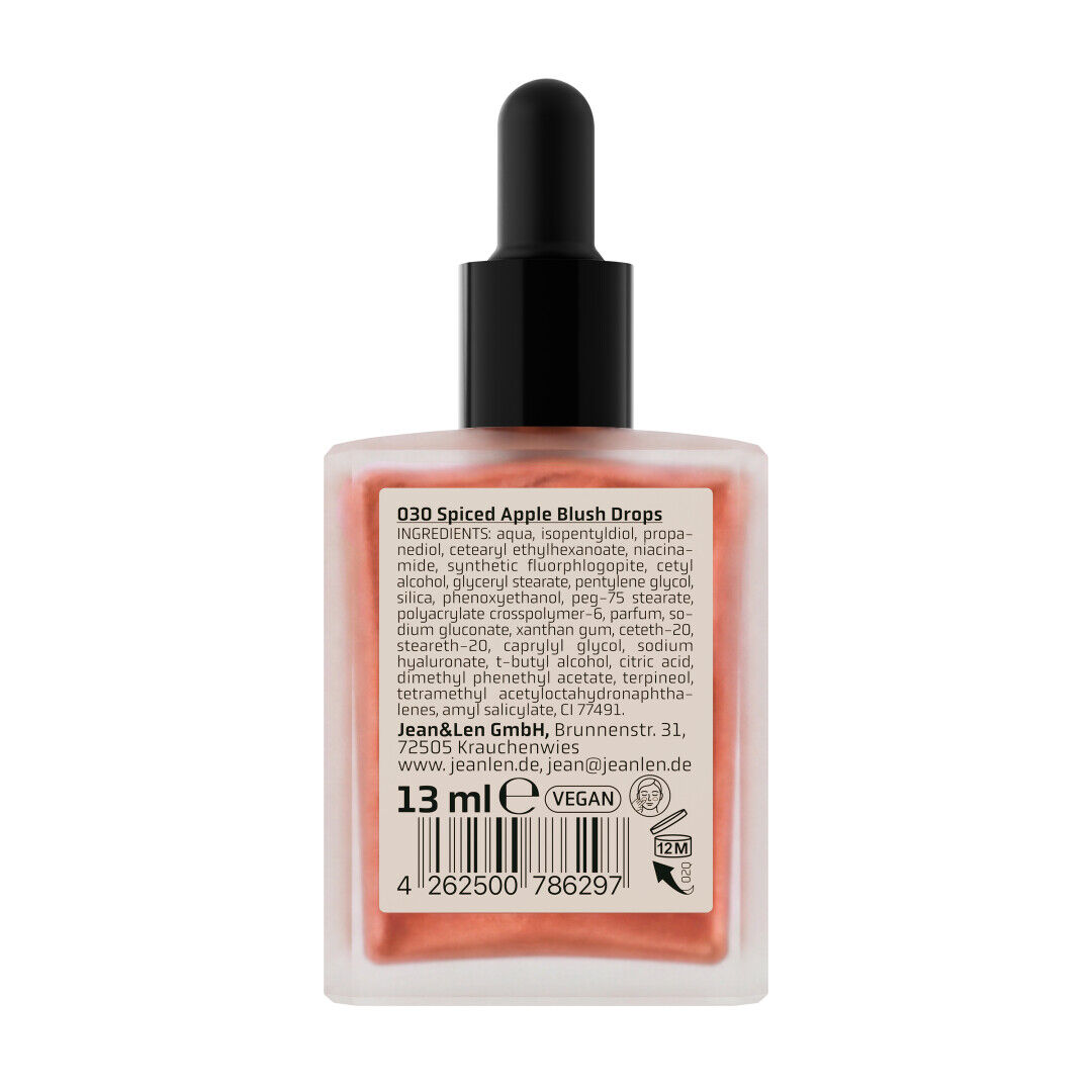 Jean&Len The Liquid Glow Blush Drops 030 Spiced Apple, 13 ml Produktansicht Hinten