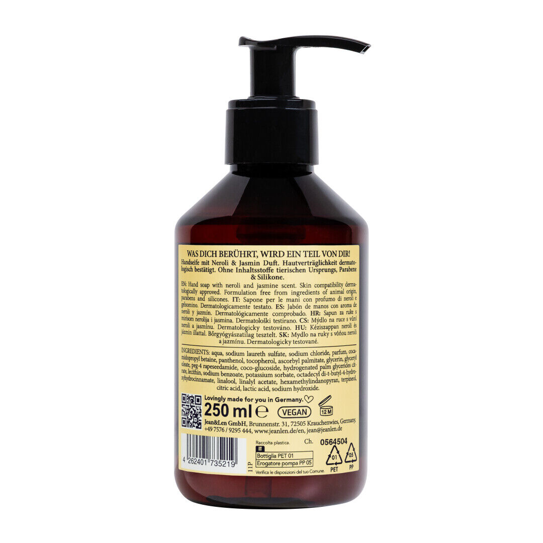 Jean&Len Hand Soap Neroli/Jasmine, 250ml Produktansicht Hinten