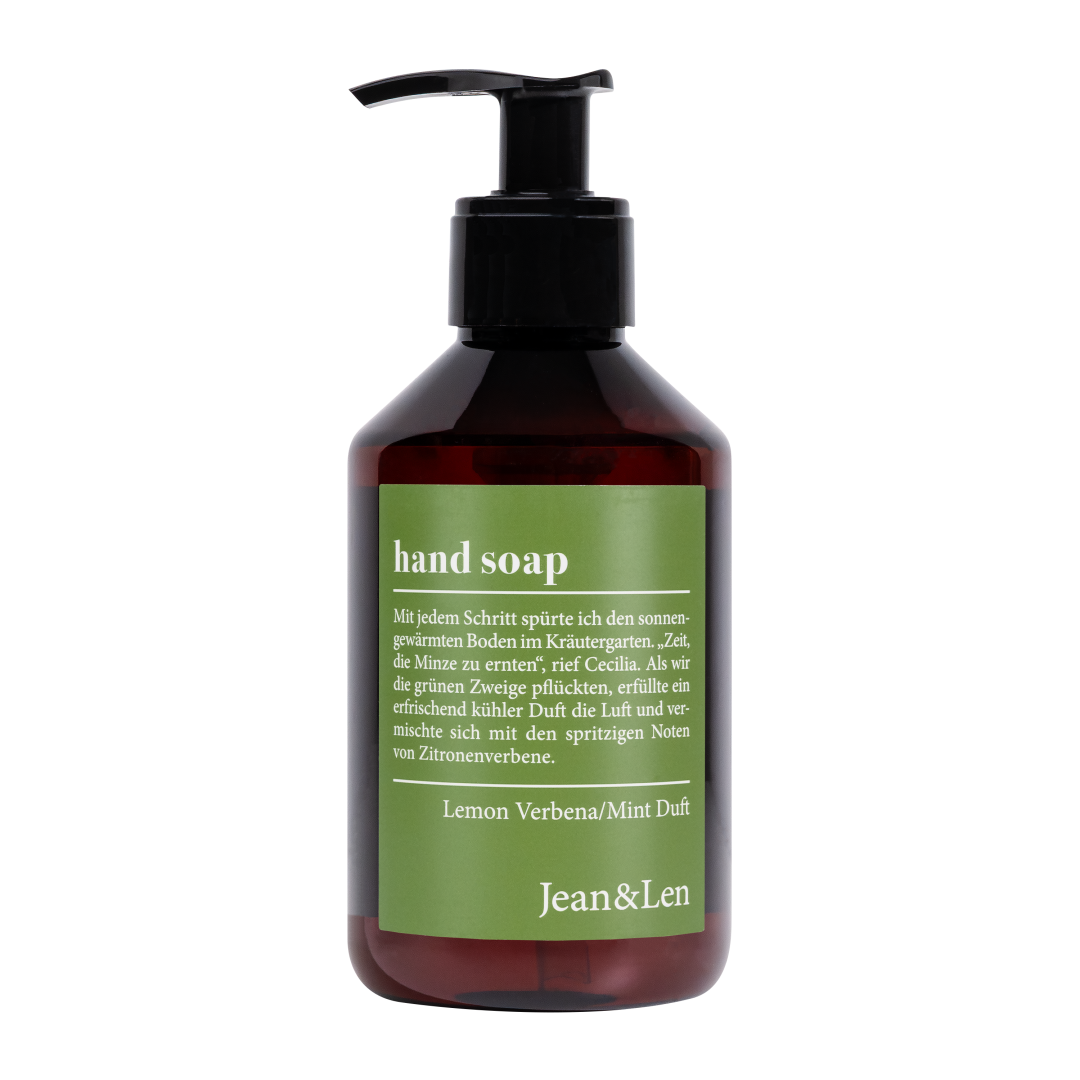Jean&Len Hand Soap Lemonverbena/Mint, 250 ml Produktansicht Vorne