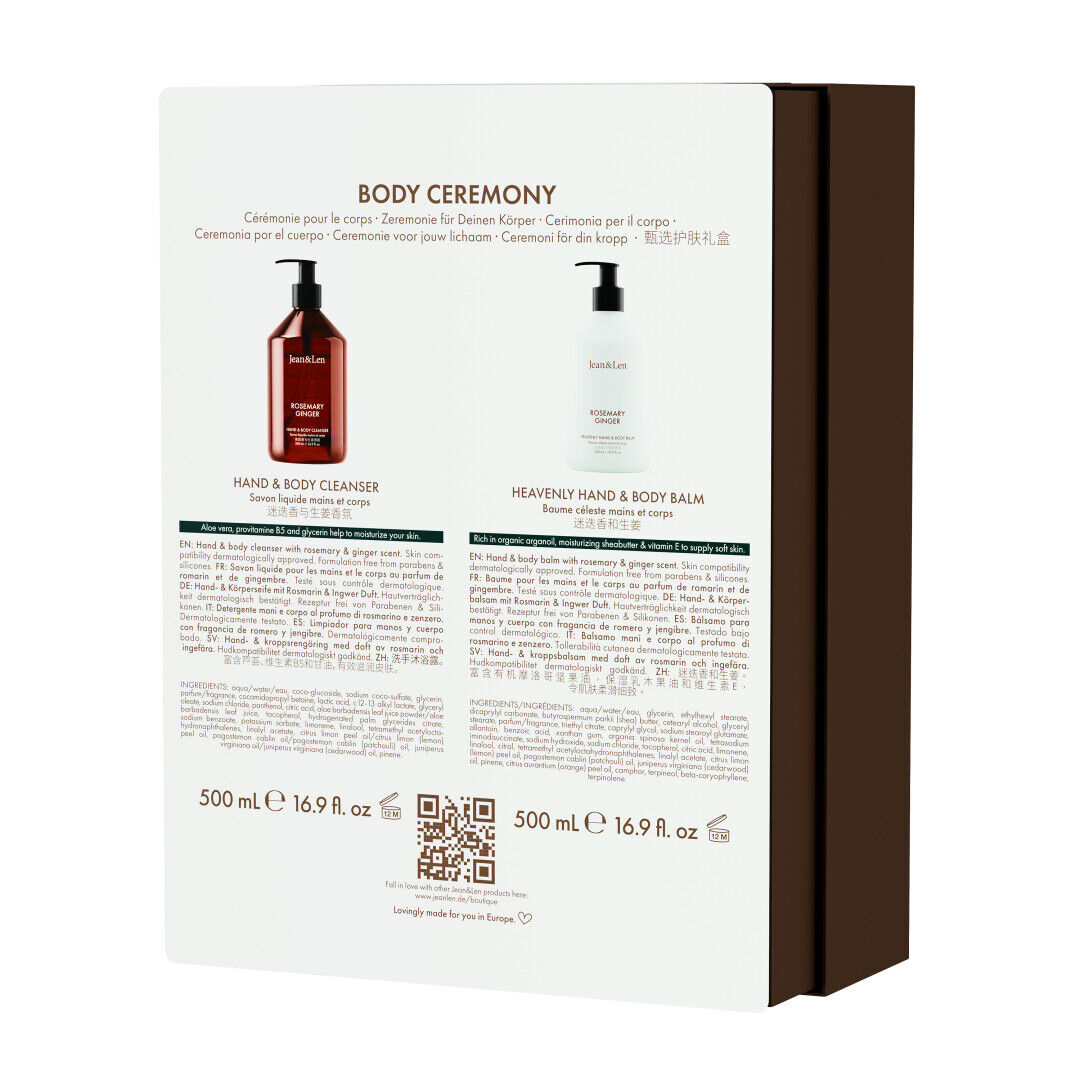 Jean&Len Body Ceremony Rosemary/Ginger Produktansicht Hinten
