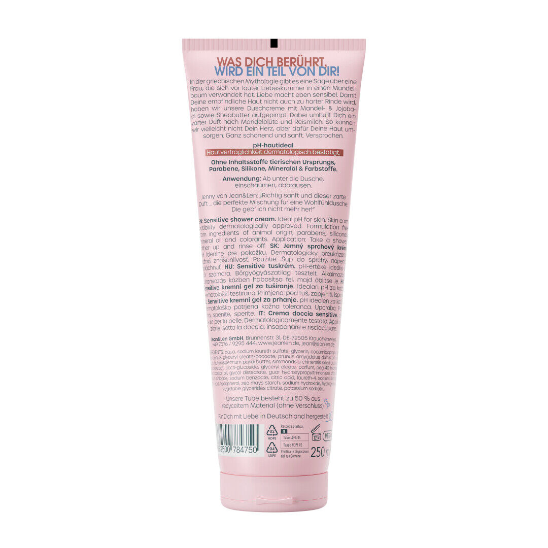 Jean&Len Duschcreme Mandelblüte/Reismilch, 250 ml Produktansicht Hinten