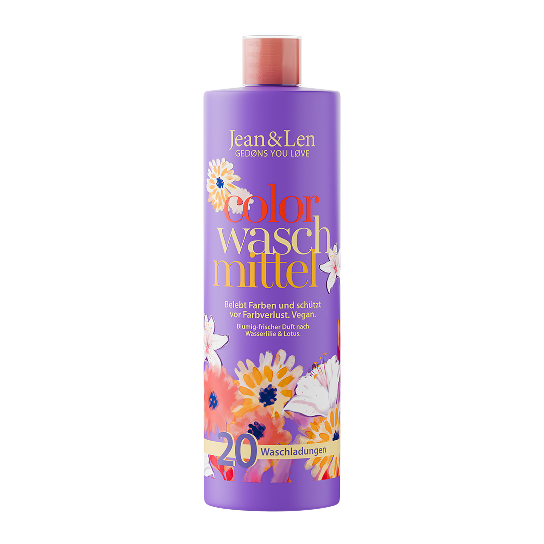Jean&Len Colorwaschmittel Wasserlilie/Lotus, 1 L Produktansicht Vorne