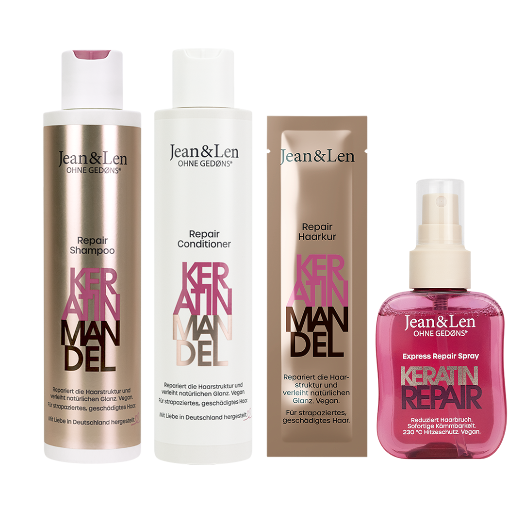 Jean&Len Haarpflegeset Repair Keratin/Mandel Produktansicht Vorne