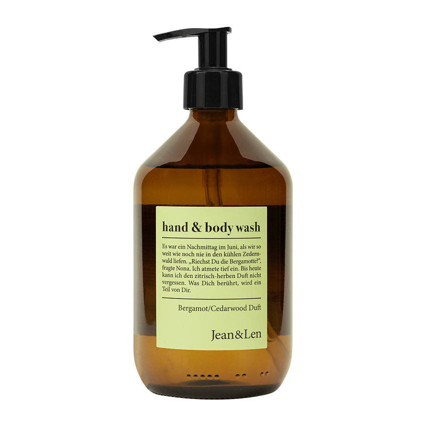 Jean&Len Hand & Body Wash Bergamot/Cedarwood, 500 ml Produktansicht Vorne