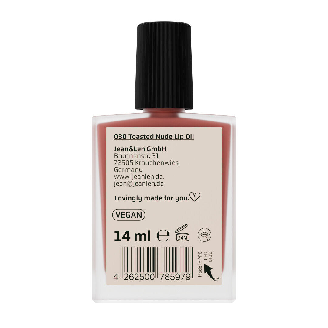 Jean&Len The Tinted Glow Lip Oil 030 Toasted Nude, 14 ml Produktansicht Hinten