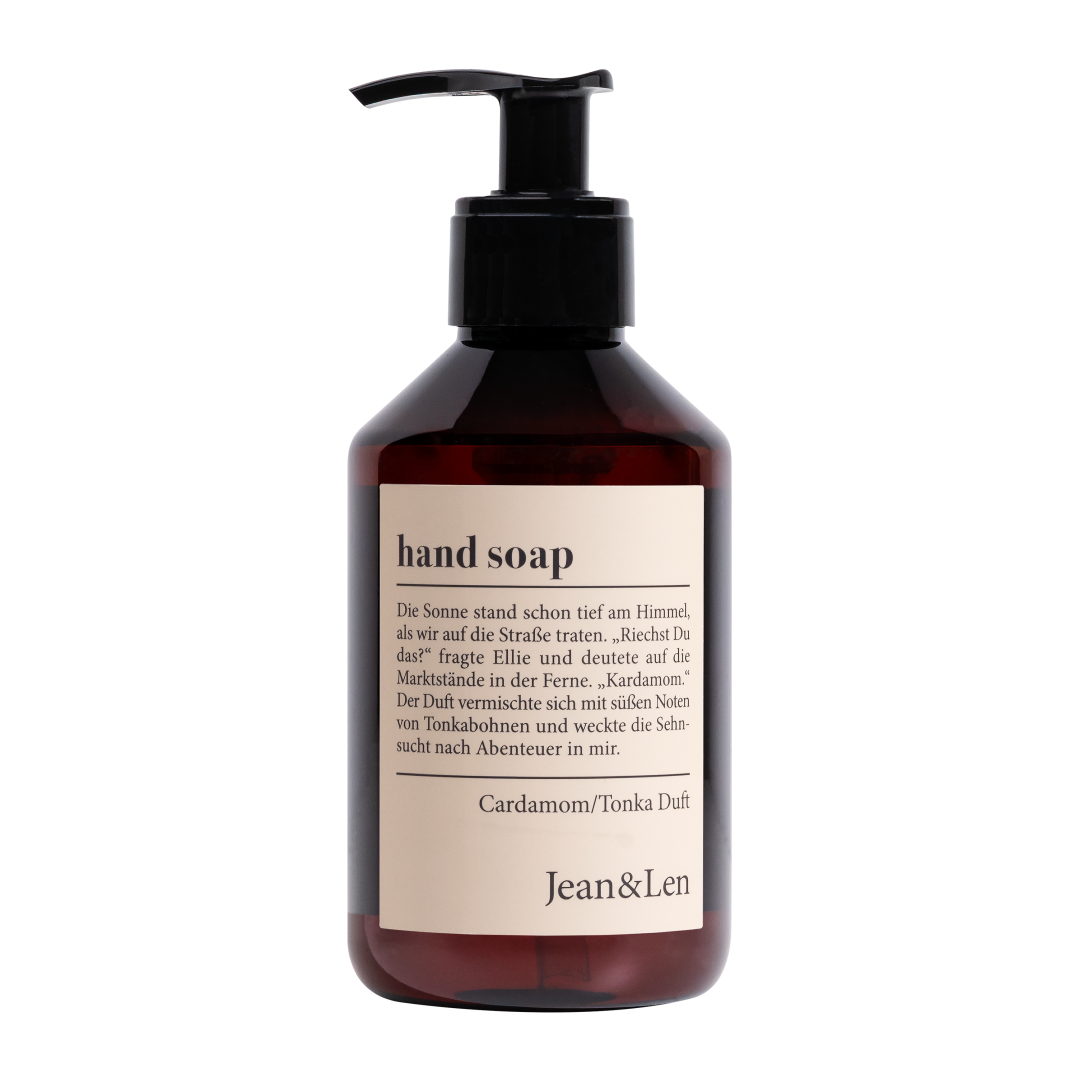 Jean&Len Hand Soap Cardamom/Tonka, 250 ml Produktansicht Vorne