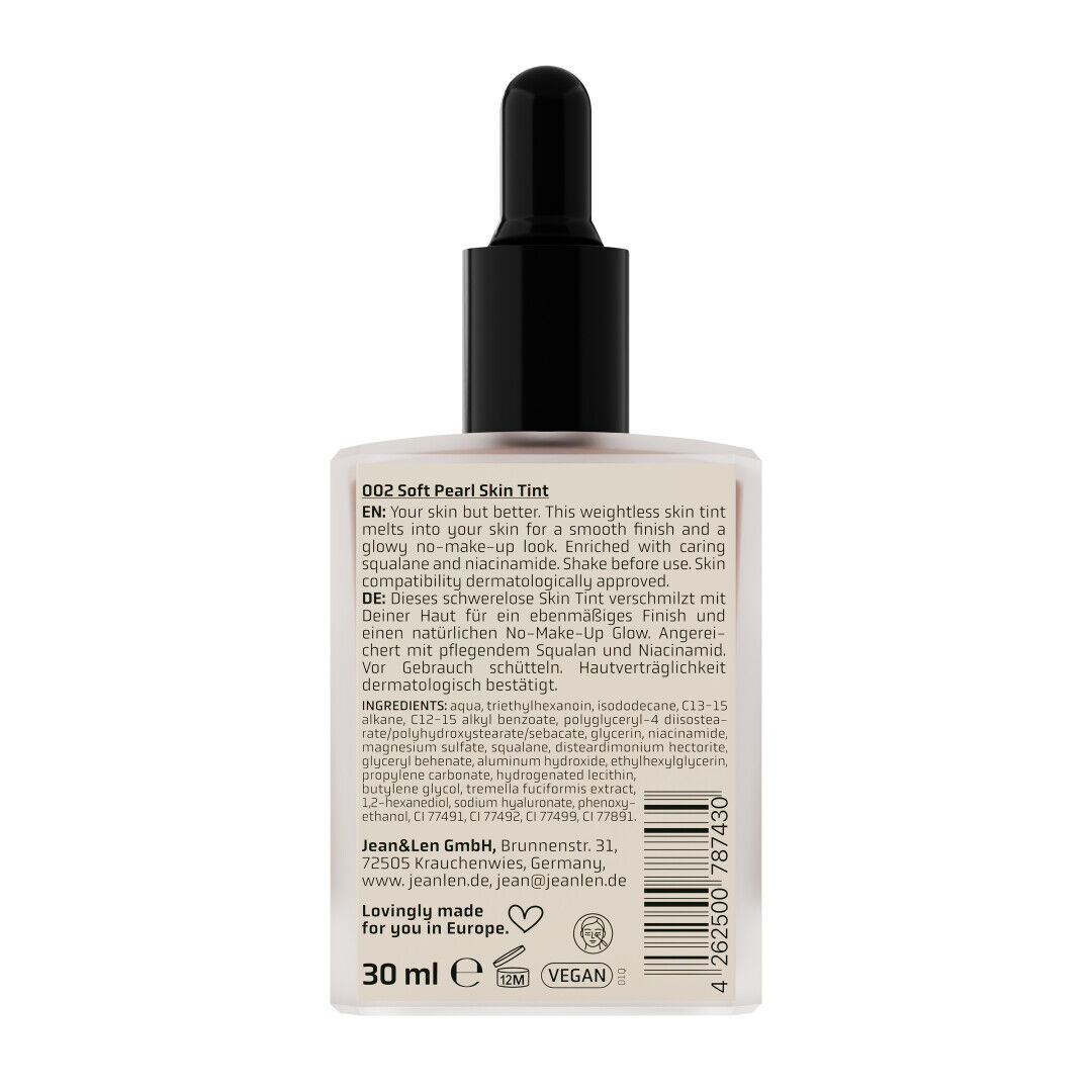 Jean&Len The Naked Perfect Skin Tint 002 Soft Pearl, 30 g Produktansicht Hinten
