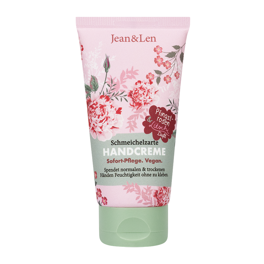 Jean&Len Handcreme Pfingstrose/Litschi, 75 ml Produktansicht Vorne