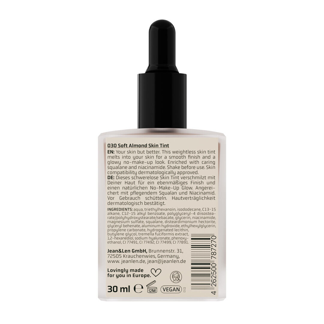 Jean&Len The Naked Perfect Skin Tint 030 Soft Almond, 30 g Produktansicht Hinten
