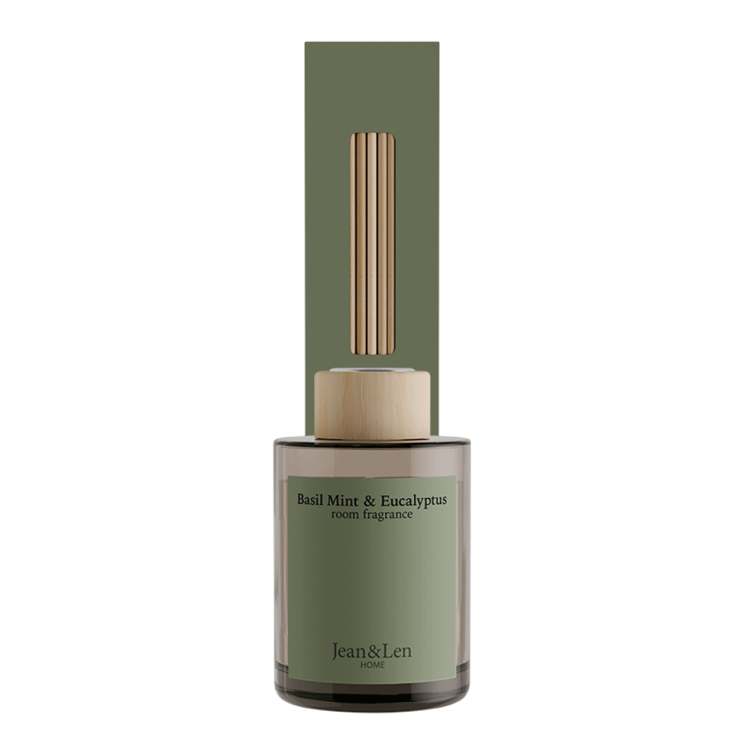 Jean&Len Scented Room Diffusor Basil Mint & Eucalyptus, 100 ml Produktansicht Vorne